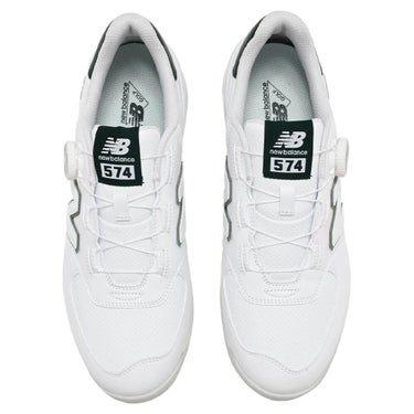 ニューバランスゴルフ Golf 574 SL BOA 574 v4 ボア スパイクレス ゴルフシューズ U574B 7A5 WHITE/GREEN 上面