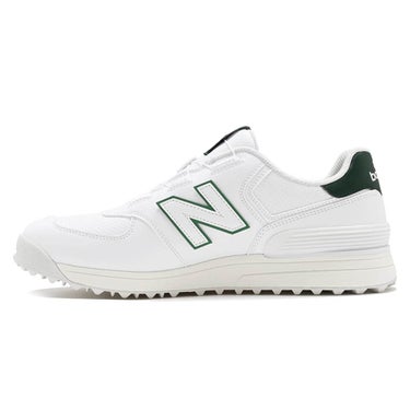 ニューバランスゴルフ Golf 574 SL BOA 574 v4 ボア スパイクレス ゴルフシューズ U574B 7A5 WHITE/GREEN アッパーディテール