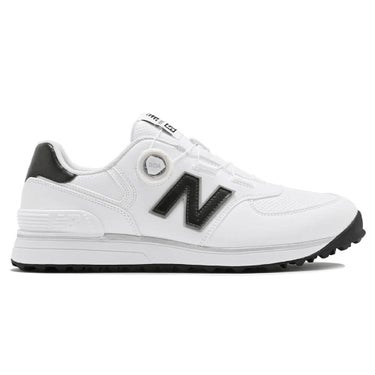 ニューバランスゴルフ Golf 574 SL BOA 574 v4 ボア スパイクレス ゴルフシューズ U574B 8PO WHITE/BLACK 外側