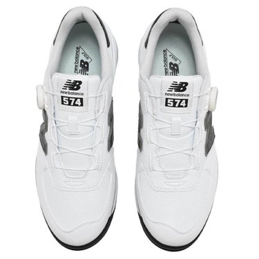 ニューバランスゴルフ Golf 574 SL BOA 574 v4 ボア スパイクレス ゴルフシューズ U574B 8PO WHITE/BLACK 上面