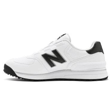 ニューバランスゴルフ Golf 574 SL BOA 574 v4 ボア スパイクレス ゴルフシューズ U574B 8PO WHITE/BLACK アッパーディテール