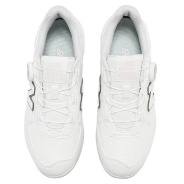 ニューバランスゴルフ レディース Golf 574 SL BOA 574 v4 ボア スパイクレス ゴルフシューズ W574B 6J4 WHITE/PINK 上面
