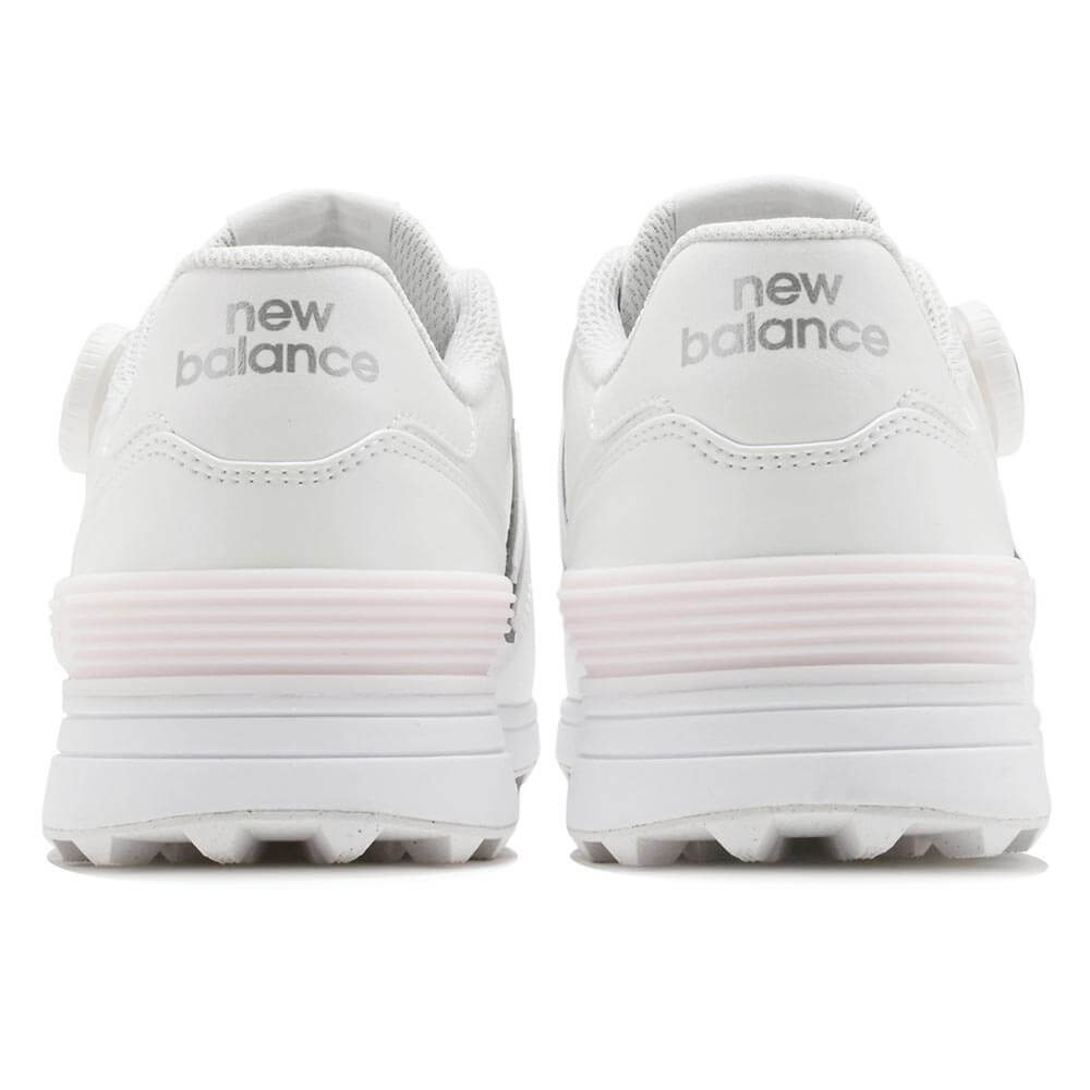 ニューバランスゴルフ レディース Golf 574 SL BOA 574 v4 ボア スパイクレス ゴルフシューズ W574B 6J4 WHITE/PINK かかと