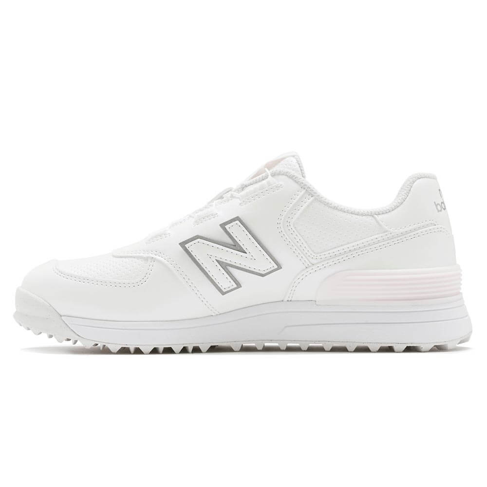 ニューバランスゴルフ レディース Golf 574 SL BOA 574 v4 ボア スパイクレス ゴルフシューズ W574B 6J4 WHITE/PINK アッパーディテール