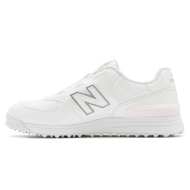ニューバランスゴルフ レディース Golf 574 SL BOA 574 v4 ボア スパイクレス ゴルフシューズ W574B 6J4 WHITE/PINK アッパーディテール