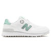 ニューバランスゴルフ レディース Golf 574 SL BOA 574 v4 ボア スパイクレス ゴルフシューズ W574B 8OF WHITE/MINT 外側