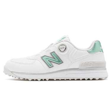 ニューバランスゴルフ レディース Golf 574 SL BOA 574 v4 ボア スパイクレス ゴルフシューズ W574B 8OF WHITE/MINT 内側