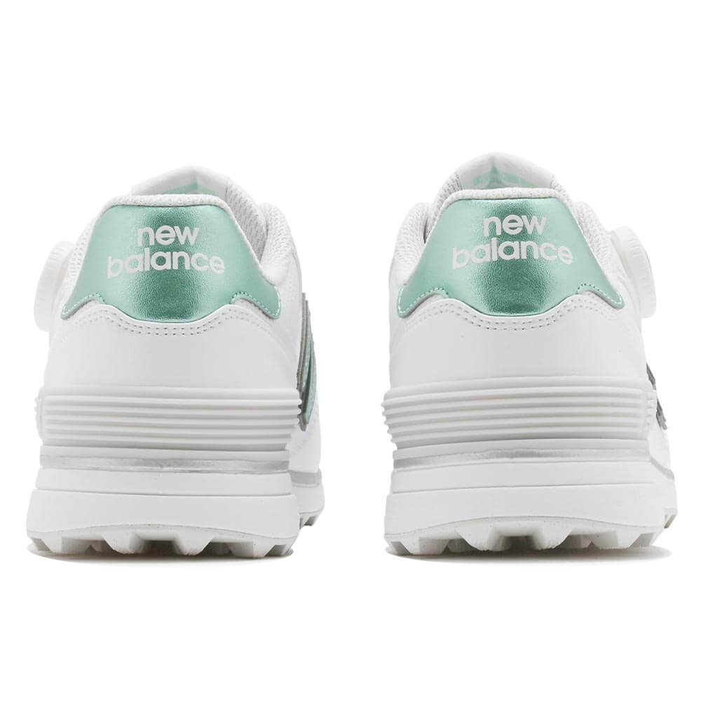 ニューバランスゴルフ レディース Golf 574 SL BOA 574 v4 ボア スパイクレス ゴルフシューズ W574B 8OF WHITE/MINT かかと