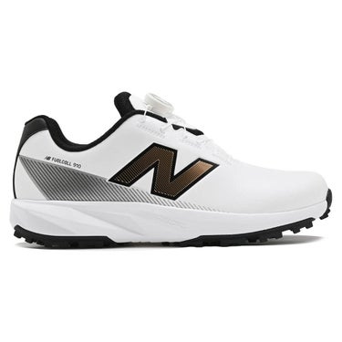 ニューバランスゴルフ FuelCell 910 SL BOA フューエルセル 910 v1 ボア スパイクレス ゴルフシューズ U910B 4GN WHITE/BLACK 外側
