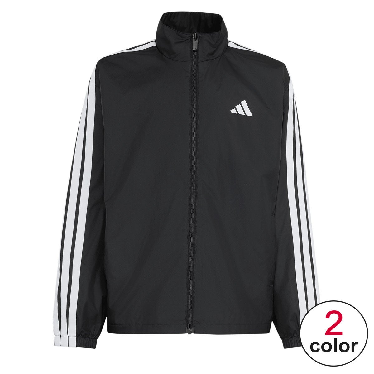 アディダス adidas キッズ エッセンシャルズ スリーストライプス ルーズフィット 起毛トリコット ライニング付き フルジップジャケット HM326 ウェア 正面