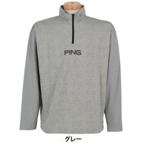 ピン PING メンズ キルトジャカード ハーフジップ 長袖 カットソー 621-5241001 2025年モデル ウェア 正面