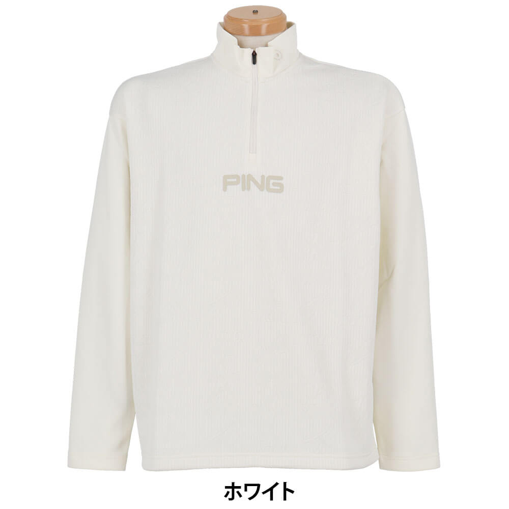 ピン PING　メンズ キルトジャカード ハーフジップ 長袖 カットソー 621-5241001　2025年モデル 詳細5