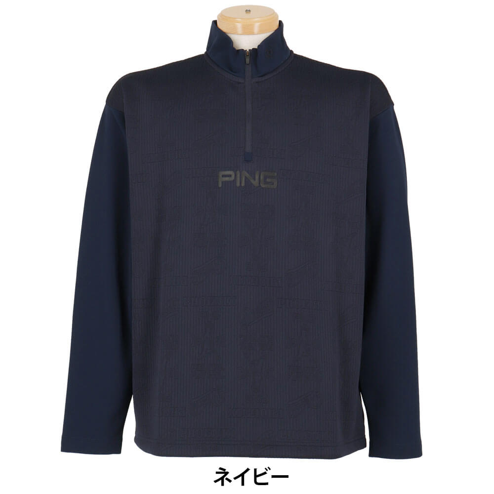 ピン PING　メンズ キルトジャカード ハーフジップ 長袖 カットソー 621-5241001　2025年モデル 詳細8