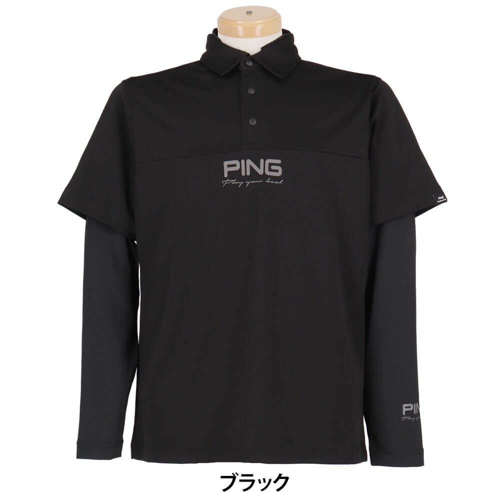 ピン PING　メンズ レイヤードツイン 半袖 ポロシャツ & 長袖 ハイネック インナーシャツ セット 621-5260801　2025年モデル 詳細2