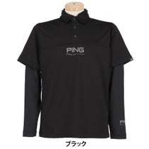 ピン PING メンズ レイヤードツイン 半袖 ポロシャツ & 長袖 ハイネック インナーシャツ セット 621-5260801 2025年モデル ウェア 正面