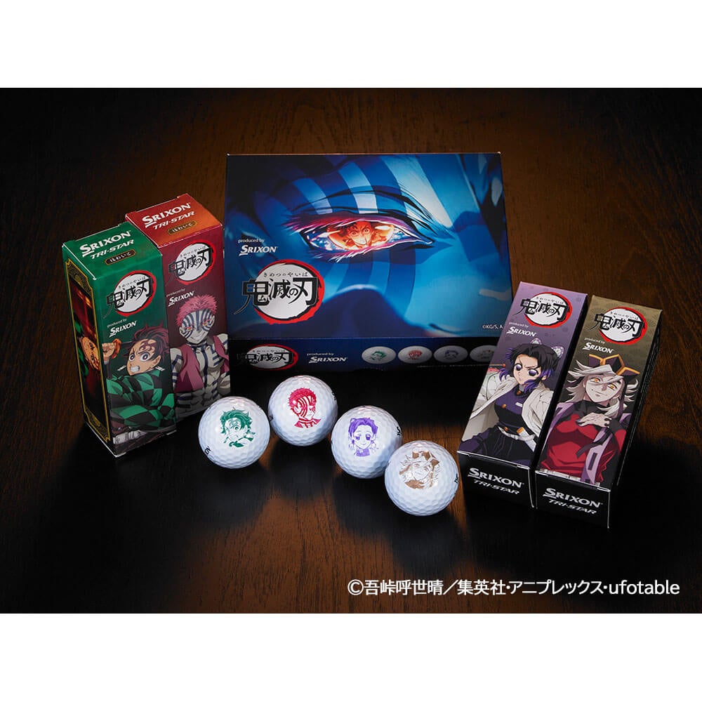 スリクソン TRI STAR トライスター 鬼滅の刃 キャラクター 2026年モデル ゴルフボール 1ダース（12球入り） ボール 正面