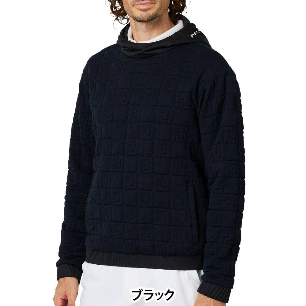 フットジョイ FootJoy メンズ ロゴジャカード 長袖 フーディー FJ-F25-M04 2025年モデル 商品ディテール