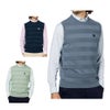 フットジョイ FootJoy　メンズ 編地切替ボーダー クルーネック ニット ベスト FJ-F25-M05　2025年モデル