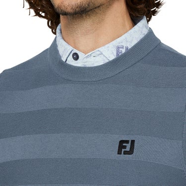 フットジョイ FootJoy メンズ 編地切替ボーダー クルーネック ニット ベスト FJ-F25-M05 2025年モデル 商品ディテール