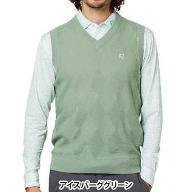 フットジョイ FootJoy メンズ アーガイル Vネック ニット ベスト FJ-F25-M07 2025年モデル ウェア 背面