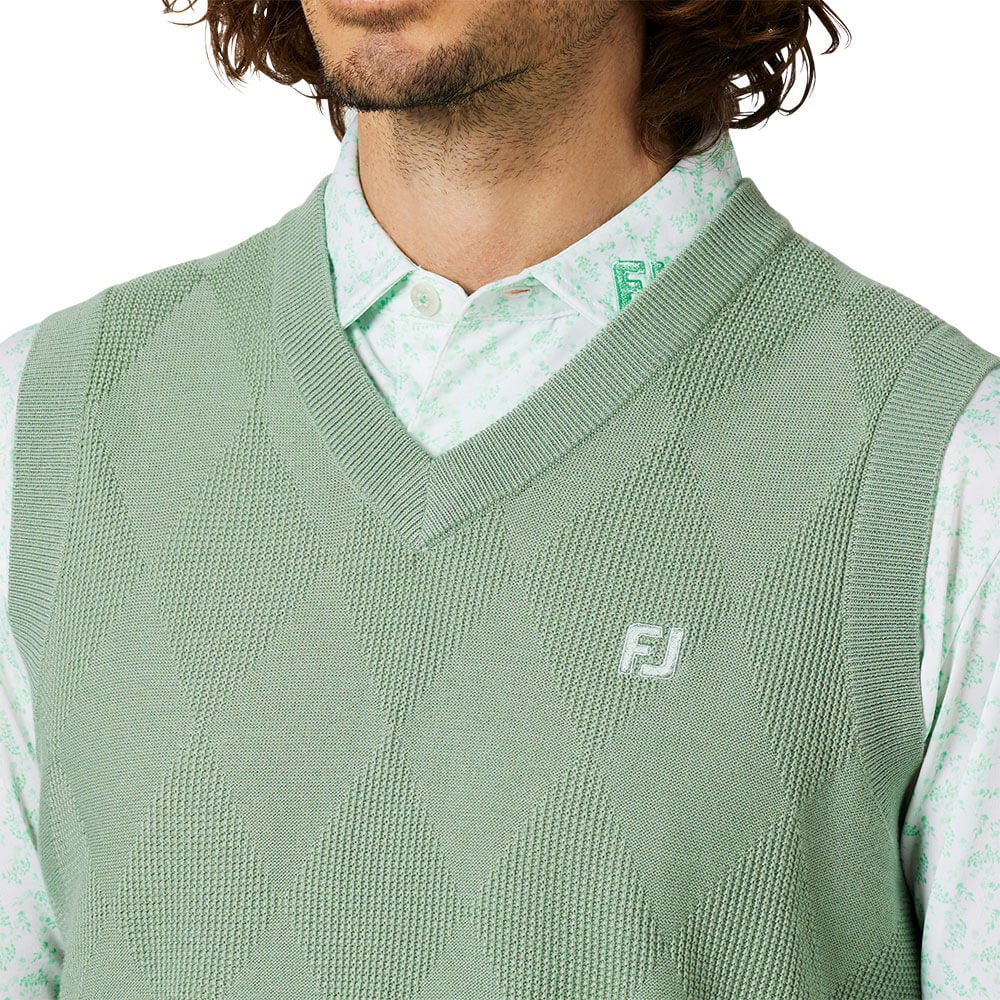 フットジョイ FootJoy メンズ アーガイル Vネック ニット ベスト FJ-F25-M07 2025年モデル 機能説明