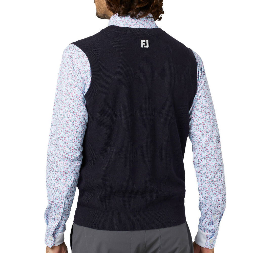 フットジョイ FootJoy メンズ アーガイル Vネック ニット ベスト FJ-F25-M07 2025年モデル 商品ディテール