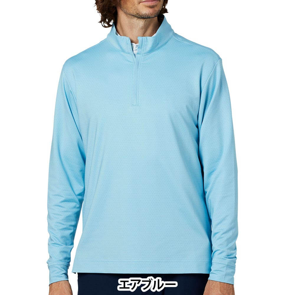 フットジョイ FootJoy メンズ トーナルダイヤモンドプリント クォータージップ 長袖 プルオーバー FJ-F25-M10 2025年モデル ウェア 背面