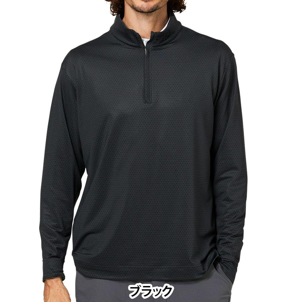 フットジョイ FootJoy メンズ トーナルダイヤモンドプリント クォータージップ 長袖 プルオーバー FJ-F25-M10 2025年モデル 商品ディテール
