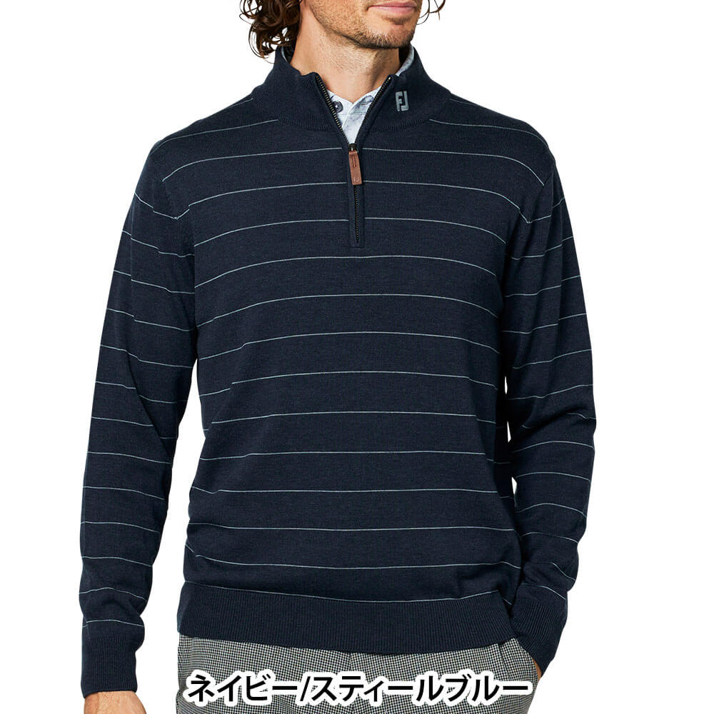 フットジョイ FootJoy メンズ ウールヘザー クォータージップ 長袖 セーター FJ-F25-M12 2025年モデル 商品ディテール