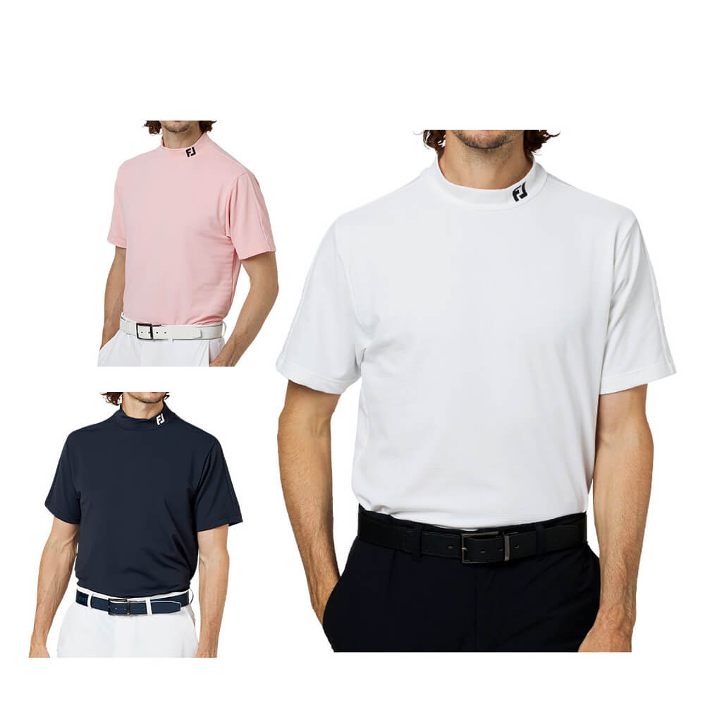 フットジョイ FootJoy メンズ 半袖 モックネック シャツ FJ-F25-S01 ゴルフウェア ウェア 正面