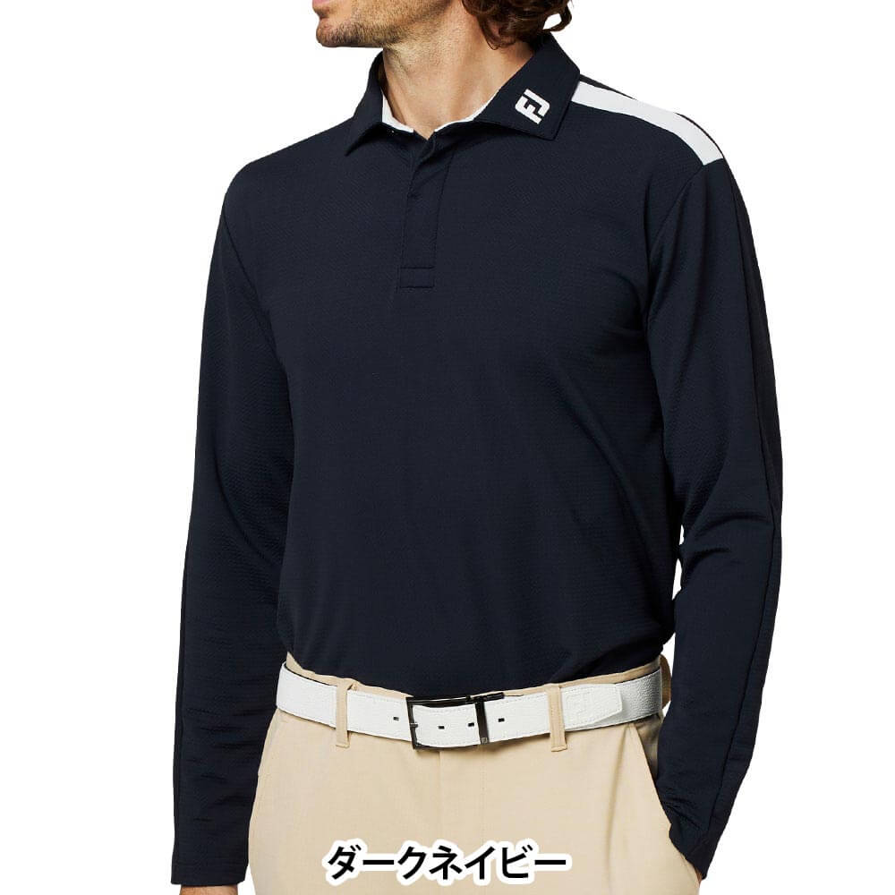 フットジョイ FootJoy メンズ ショルダーライン 長袖 ポロシャツ FJ-F25-S03 2025年モデル 商品ディテール