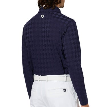 フットジョイ FootJoy メンズ アーガイルジャカード 長袖 ポロシャツ FJ-F25-S07 2025年モデル ウェア 側面・ディテール