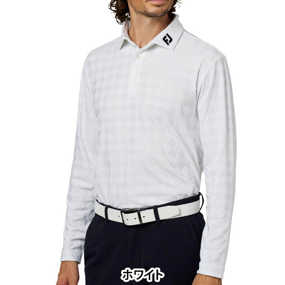 フットジョイ FootJoy メンズ アーガイルジャカード 長袖 ポロシャツ FJ-F25-S07 2025年モデル 商品ディテール