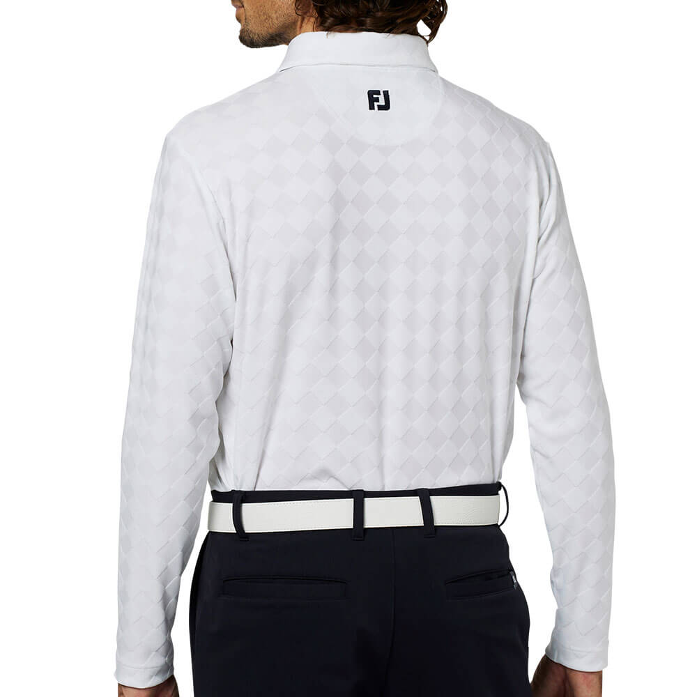 フットジョイ FootJoy メンズ アーガイルジャカード 長袖 ポロシャツ FJ-F25-S07 2025年モデル 商品ディテール