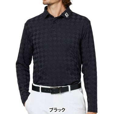 フットジョイ FootJoy メンズ アーガイルジャカード 長袖 ポロシャツ FJ-F25-S07 2025年モデル 商品ディテール