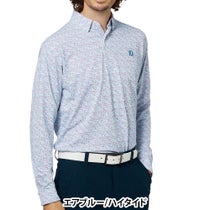 フットジョイ FootJoy メンズ ブロックゲームプリント 長袖 ボタンダウン ポロシャツ FJ-F25-S12 2025年モデル ウェア 正面