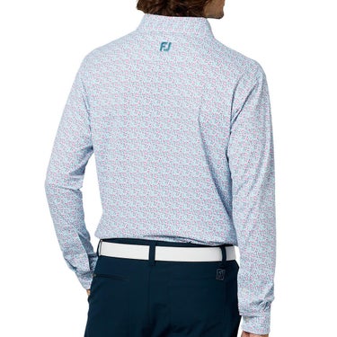 フットジョイ FootJoy メンズ ブロックゲームプリント 長袖 ボタンダウン ポロシャツ FJ-F25-S12 2025年モデル ウェア 側面・ディテール