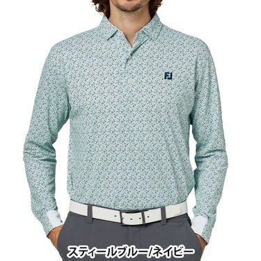 フットジョイ FootJoy メンズ ブロックゲームプリント 長袖 ボタンダウン ポロシャツ FJ-F25-S12 2025年モデル 商品ディテール