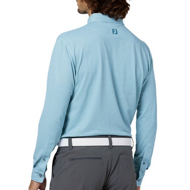 フットジョイ FootJoy メンズ 3Dピラミッドプリント 長袖 ボタンダウン ポロシャツ FJ-F25-S14 2025年モデル ウェア 側面・ディテール