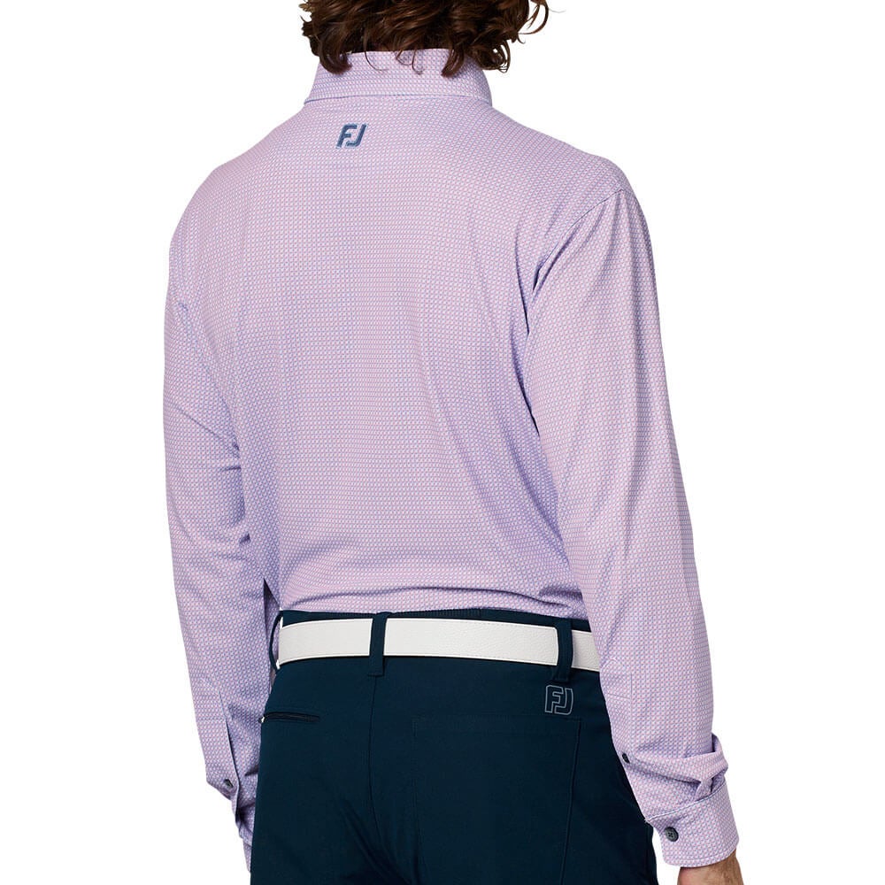 フットジョイ FootJoy メンズ 3Dピラミッドプリント 長袖 ボタンダウン ポロシャツ FJ-F25-S14 2025年モデル 商品ディテール