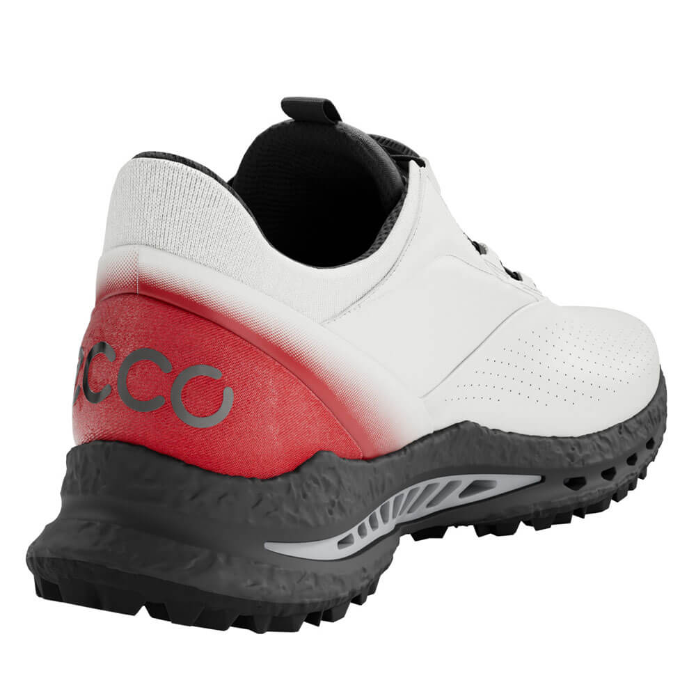 ecco エコー BIOM C5 BOA バイオム C5 ボア メンズ スパイクレス ゴルフシューズ 132614 55428 WHITE/CHILI RED 2026年モデル 上面