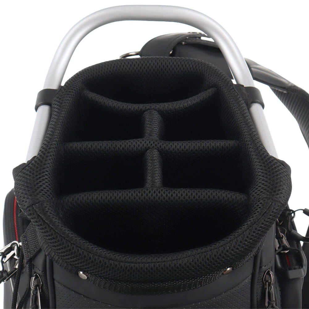 ニューバランスゴルフ ダンボール×シンセティックレザー キャディバッグ 012-6280001 010 ブラック 2026年モデル バッグ 使用・商品ディテール