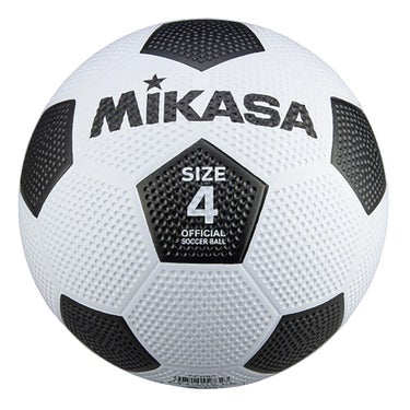 ミカサ MIKASA　ジュニアゴムサッカーボール 4号 F4-WBK ホワイト×ブラック ホワイト×ブラック