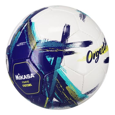 ミカサ MIKASA フットサル4号手縫い OrgestA 検定球 FS451E-BL ブルー サッカーボール ボール 正面