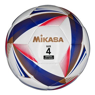 ミカサ MIKASA　マシン縫い4号 レジャー用 FT429D-W ホワイト×ブルー ホワイト×ブルー