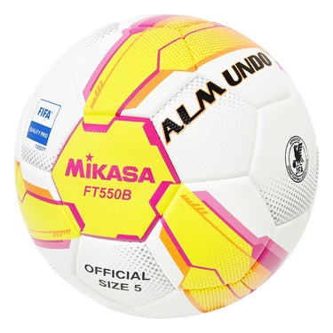 ミカサ MIKASA　サッカー 5号貼り 検定球 (大学マークなし) FT550B-YP イエロー×ピンク イエロー×ピンク