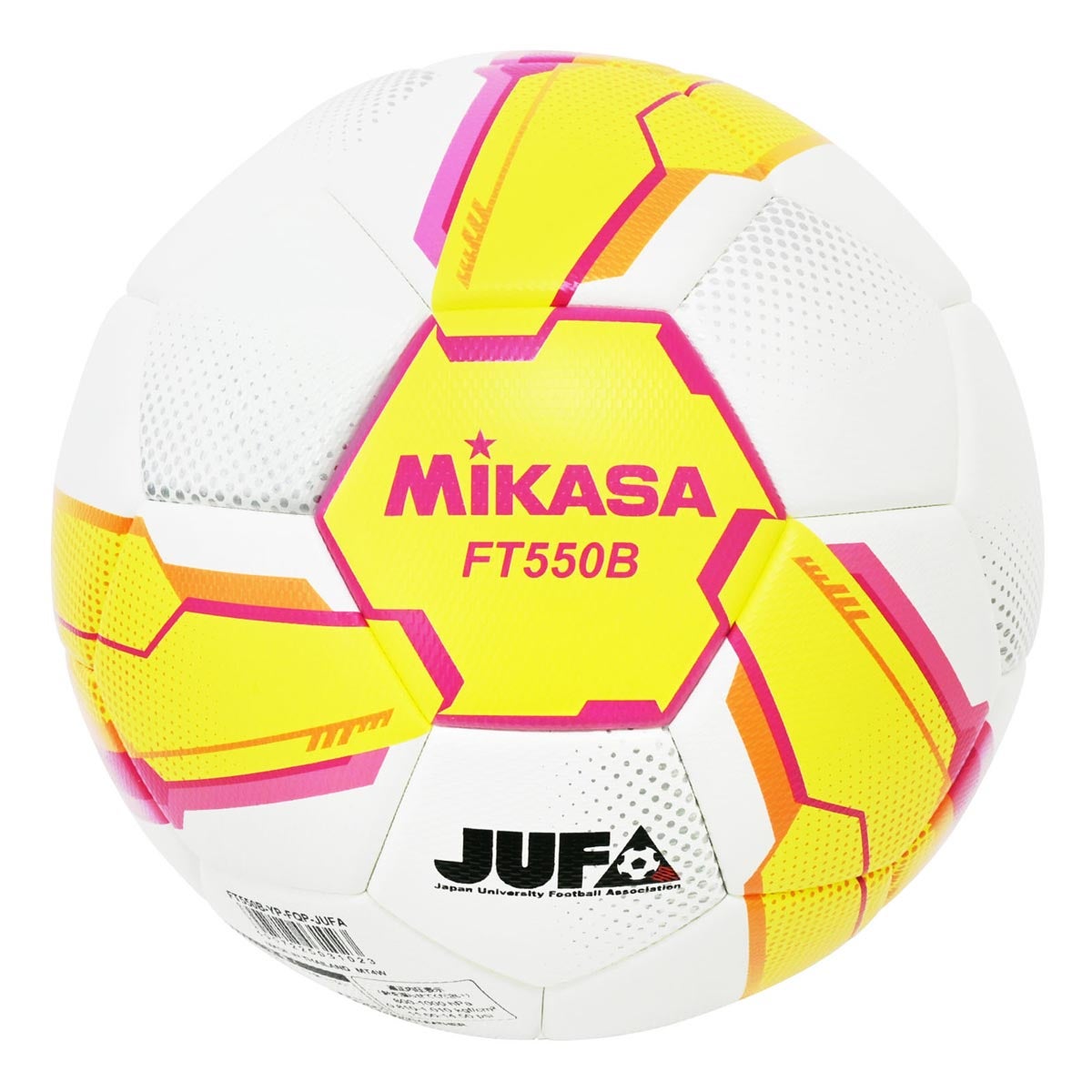 ミカサ MIKASA　サッカー5号貼り 大学試合球 FT550B-YP-JUFA イエロー×ピンク イエロー×ピンク