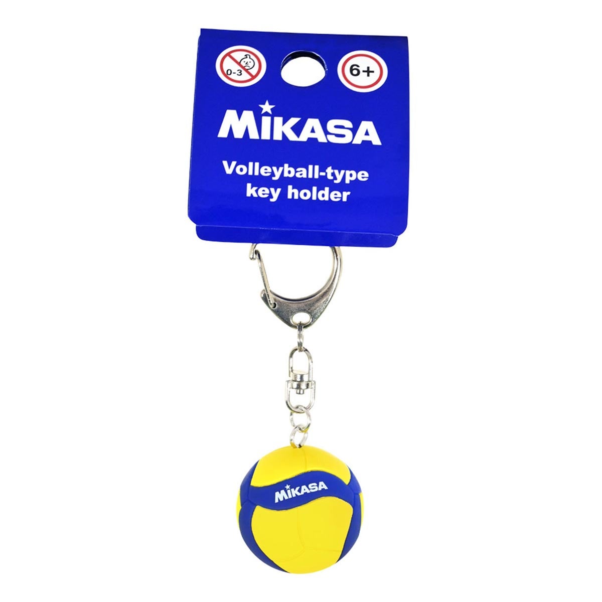 ミカサ MIKASA キーホルダーバレーV200Wモデル KC200W-2 ブルー/イエロー 商品外観 側面・角度違い