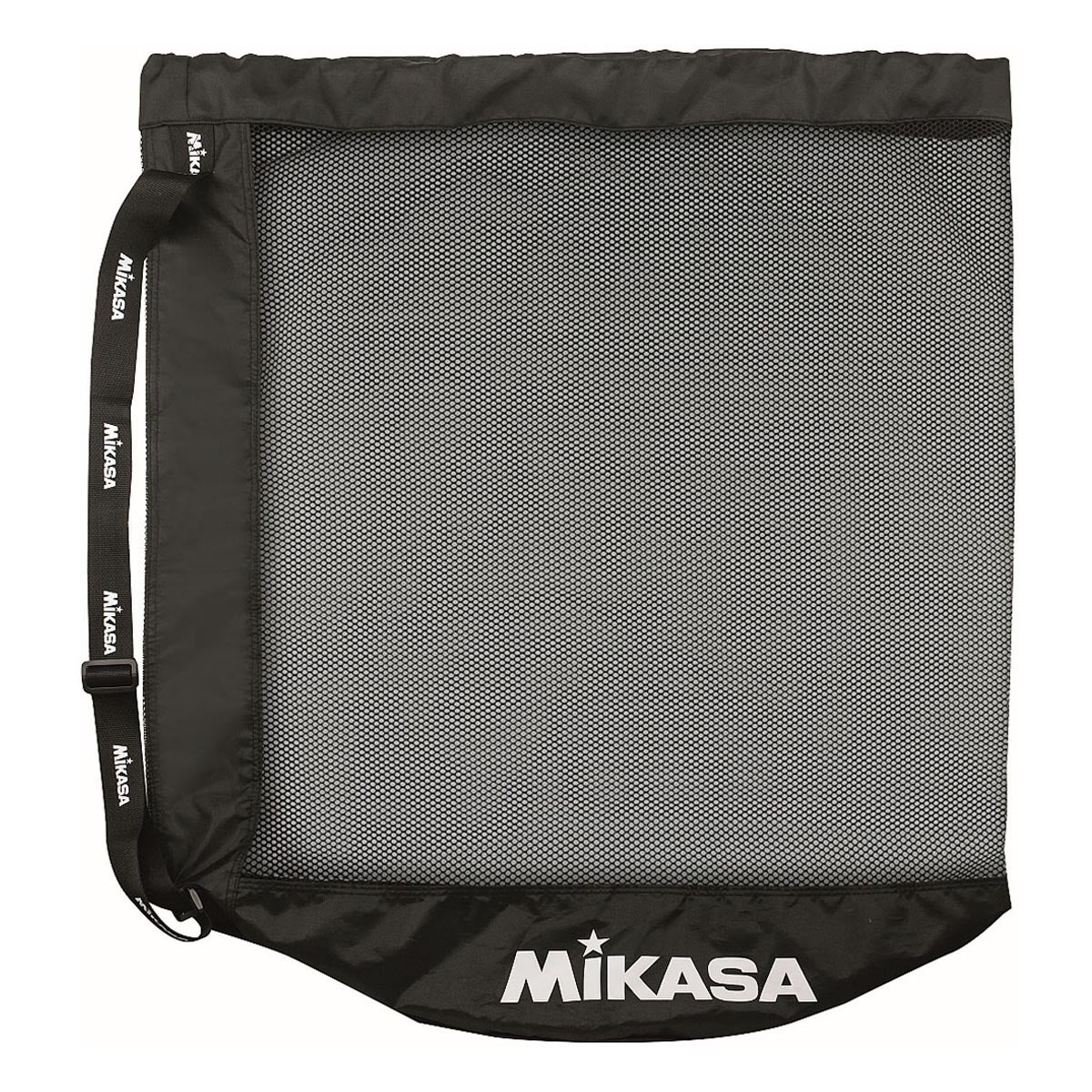 ミカサ MIKASA ボールバッグ メッシュ巾着型 特大 MBAL ブラック 商品外観 側面・角度違い