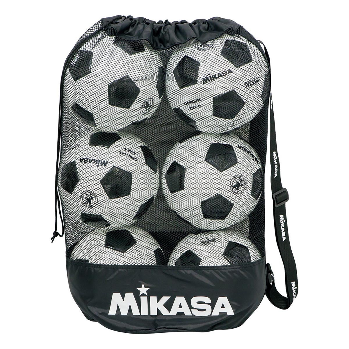 ミカサ MIKASA　ボールバッグ メッシュ巾着型 中 MBAS ブラック　 ブラック